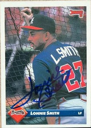 Lonnie Smith Signed 1993 Donruss Baseball Card - Atlanta Braves
