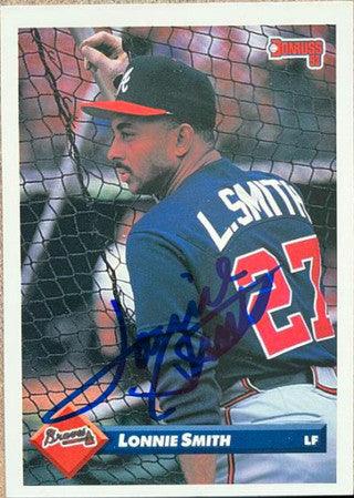 Lonnie Smith Signed 1993 Donruss Baseball Card - Atlanta Braves - PastPros