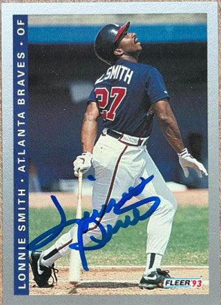 Lonnie Smith Signed 1993 Fleer Baseball Card - Atlanta Braves - PastPros