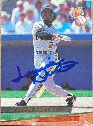 Lonnie Smith Signed 1993 Fleer Ultra Baseball Card - Pittsburgh Pirates