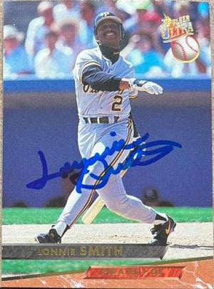 Lonnie Smith Signed 1993 Fleer Ultra Baseball Card - Pittsburgh Pirates - PastPros