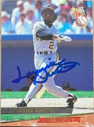 Lonnie Smith Signed 1993 Fleer Ultra Baseball Card - Pittsburgh Pirates - PastPros