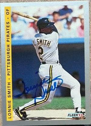 Lonnie Smith Signed 1993 Fleer Update Baseball Card - Pittsburgh Pirates