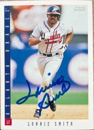 Lonnie Smith Signed 1993 Score Baseball Card - Atlanta Braves