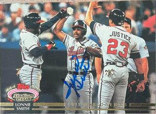 Lonnie Smith Signed 1993 Stadium Club Baseball Card - Atlanta Braves - PastPros