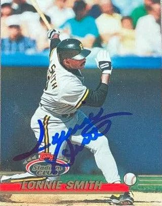 Lonnie Smith Signed 1993 Stadium Club Baseball Card - Pittsburgh Pirates
