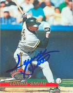 Lonnie Smith Signed 1993 Stadium Club Baseball Card - Pittsburgh Pirates - PastPros