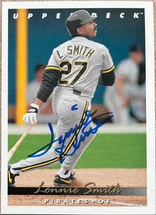 Lonnie Smith Signed 1993 Upper Deck Baseball Card - Pittsburgh Pirates