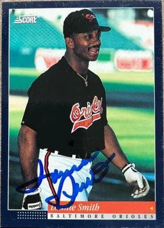 Lonnie Smith Signed 1994 Score Baseball Card - Baltimore Orioles