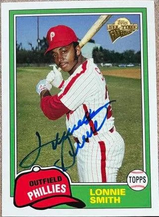 Lonnie Smith Signed 2005 Topps All-Time Fan Favorites Baseball Card - Philadelphia Phillies