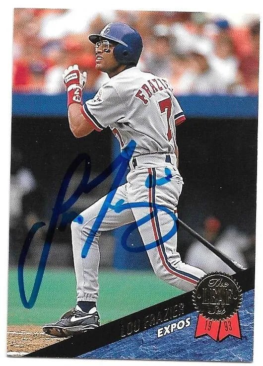 Lou Frazier Signed 1993 Leaf Baseball Card - Montreal Expos