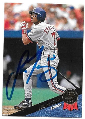 Lou Frazier Signed 1993 Leaf Baseball Card - Montreal Expos