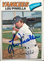 Lou Piniella Signed 1977 Topps Baseball Card - New York Yankees