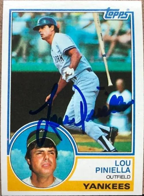 Lou Piniella Signed 1983 Topps Baseball Card - New York Yankees
