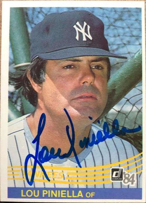 Lou Piniella Signed 1984 Donruss Baseball Card - New York Yankees - PastPros