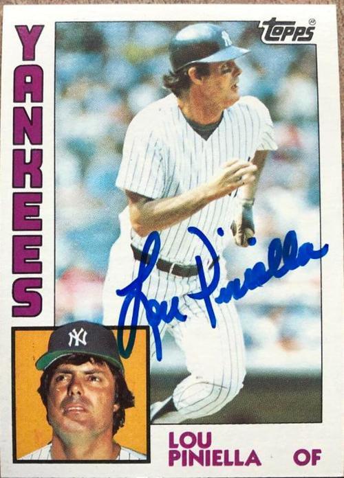 Lou Piniella Signed 1984 Topps Baseball Card - New York Yankees - PastPros