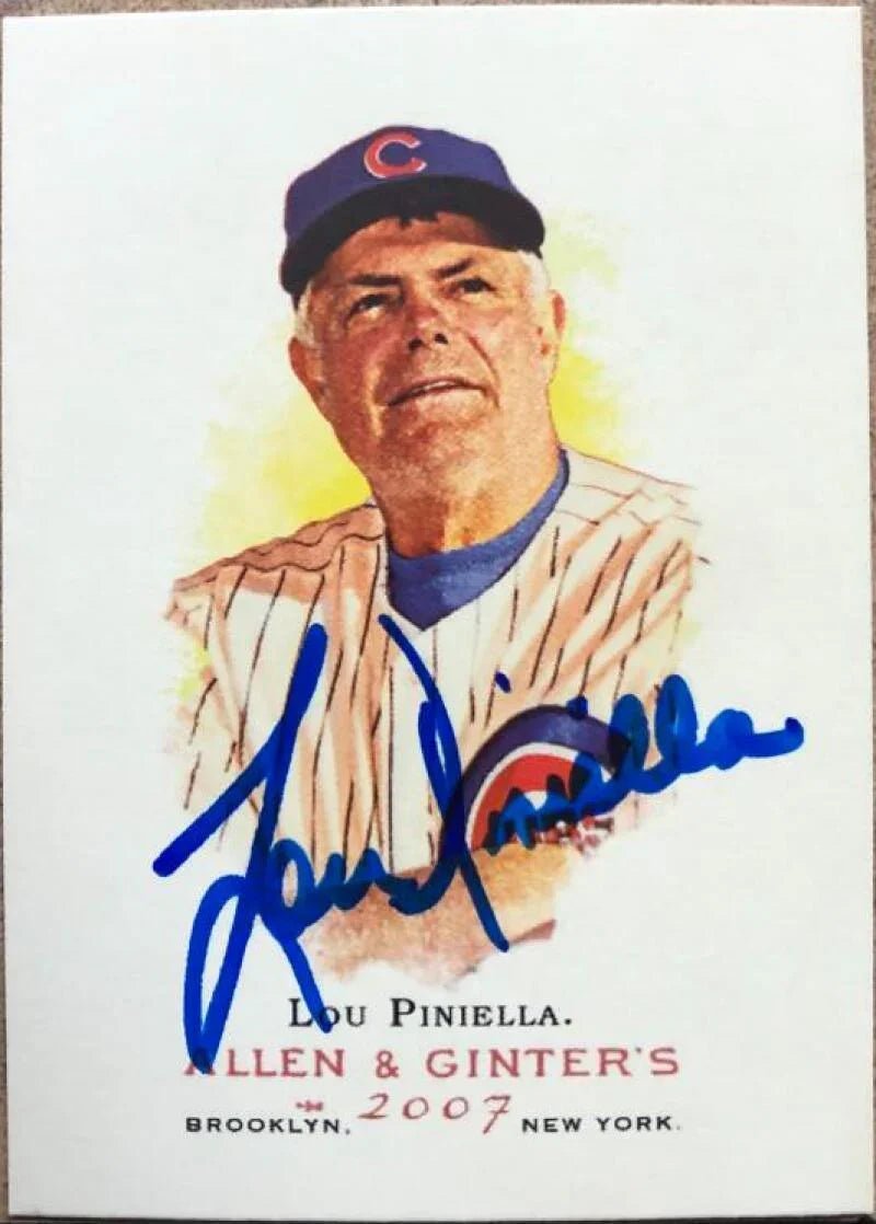 Lou Piniella Signed 2007 Allen & Ginter Baseball Card - Chicago Cubs