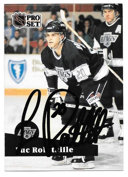 Luc Robitaille Signed 1991-92 Pro Set Hockey Card - Los Angeles Kings - PastPros