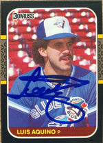 Luis Aquino Signed 1987 Donruss Baseball Card - Toronto Blue Jays - PastPros