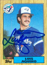 Luis Aquino Signed 1987 Topps Tiffany Baseball Card - Toronto Blue Jays