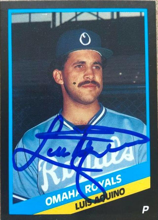 Luis Aquino Signed 1988 CMC Baseball Card - Omaha Royals - PastPros