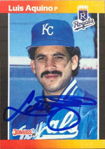 Luis Aquino Signed 1989 Donruss Baseball Card - Kansas City Royals