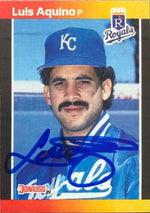 Luis Aquino Signed 1989 Donruss Baseball Card - Kansas City Royals - PastPros