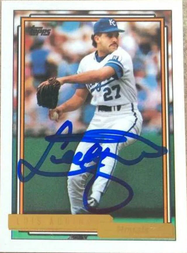 Luis Aquino Signed 1992 Topps Gold Baseball Card - Kansas City Royals