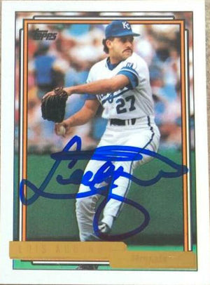 Luis Aquino Signed 1992 Topps Gold Baseball Card - Kansas City Royals - PastPros
