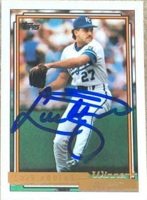Luis Aquino Signed 1992 Topps Gold Winner Baseball Card - Kansas City Royals