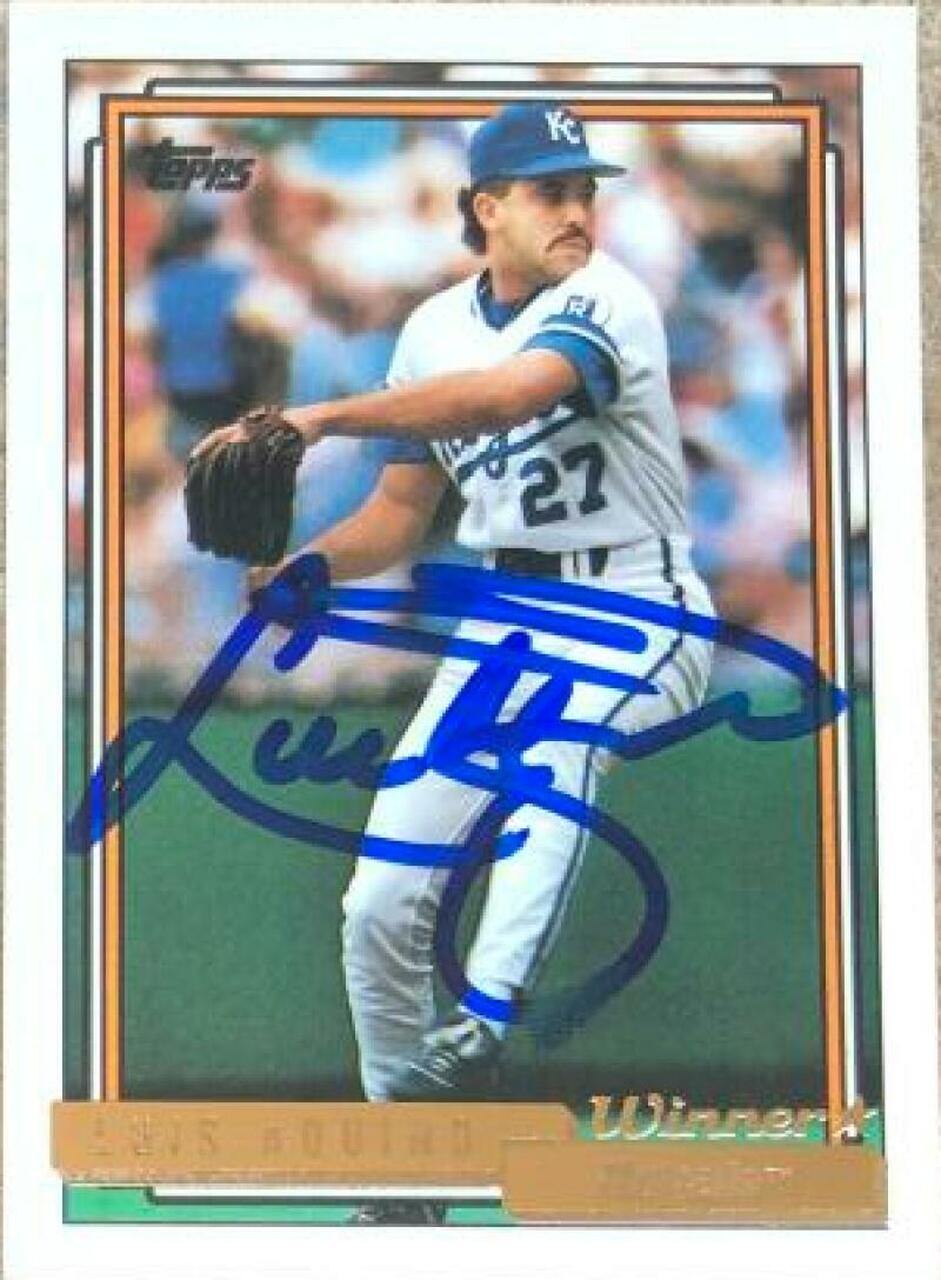 Luis Aquino Signed 1992 Topps Gold Winner Baseball Card - Kansas City Royals - PastPros