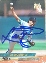 Luis Aquino Signed 1993 Fleer Ultra Baseball Card - Florida Marlins