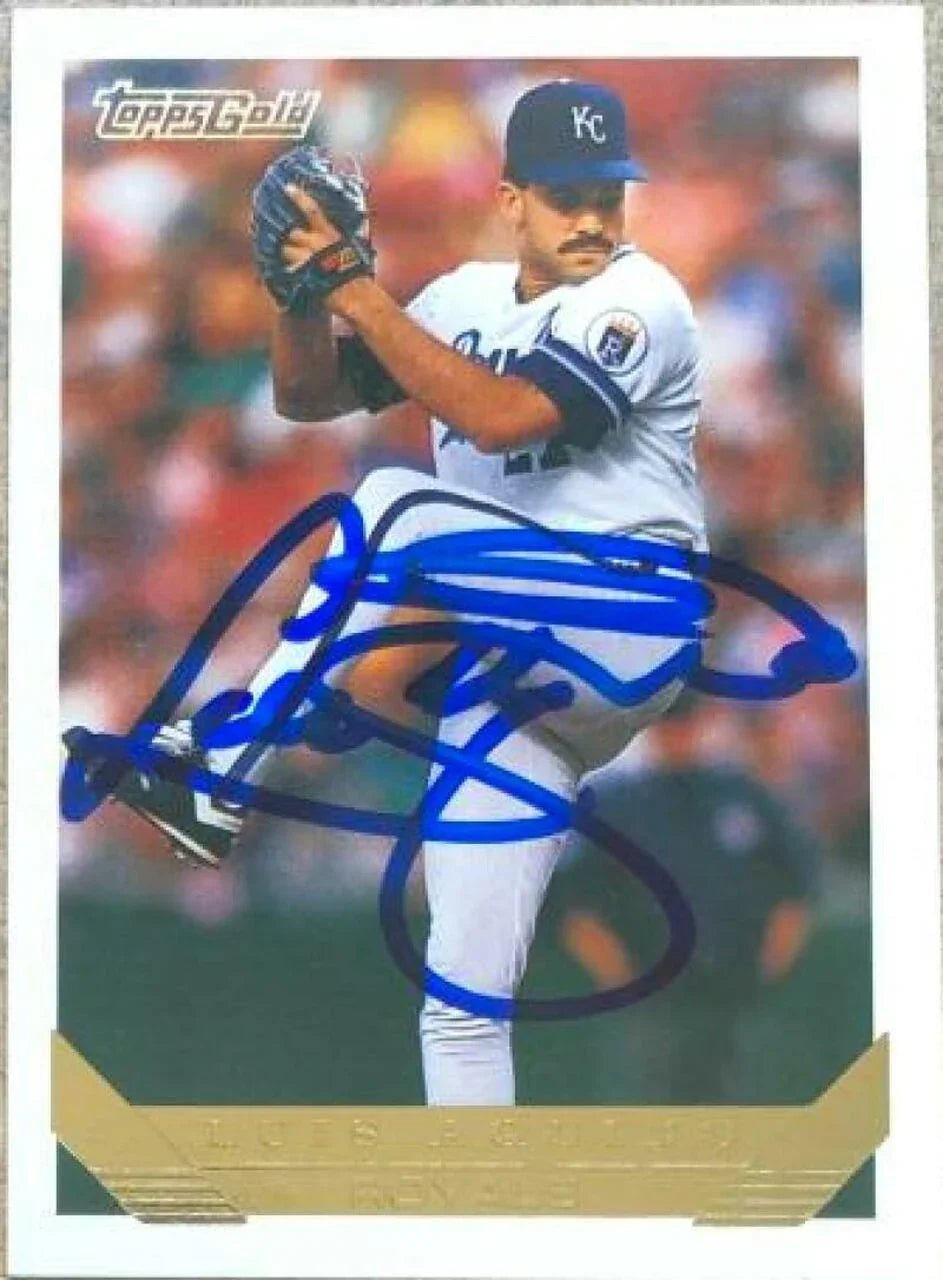 Luis Aquino Signed 1993 Topps Gold Baseball Card - Kansas City Royals