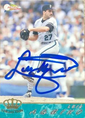 Luis Aquino Signed 1994 Pacific Crown Baseball Card - Florida Marlins - PastPros