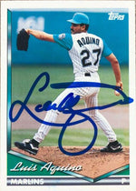 Luis Aquino Signed 1994 Topps Baseball Card - Florida Marlins - PastPros