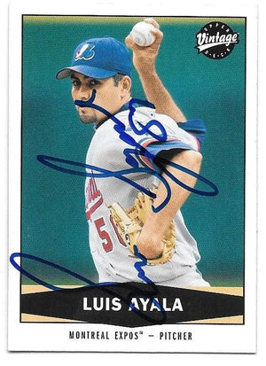 Luis Ayala Signed 2004 Upper Deck Vintage Baseball Card - Montreal Expos