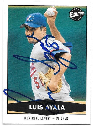 Luis Ayala Signed 2004 Upper Deck Vintage Baseball Card - Montreal Expos - PastPros