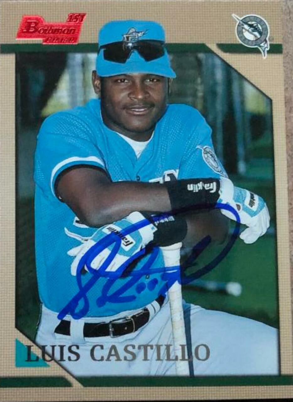 Luis Castillo Signed 1996 Bowman Baseball Card - Florida Marlins - PastPros