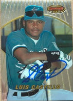 Luis Castillo Signed 1996 Bowman's Best Baseball Card - Florida Marlins
