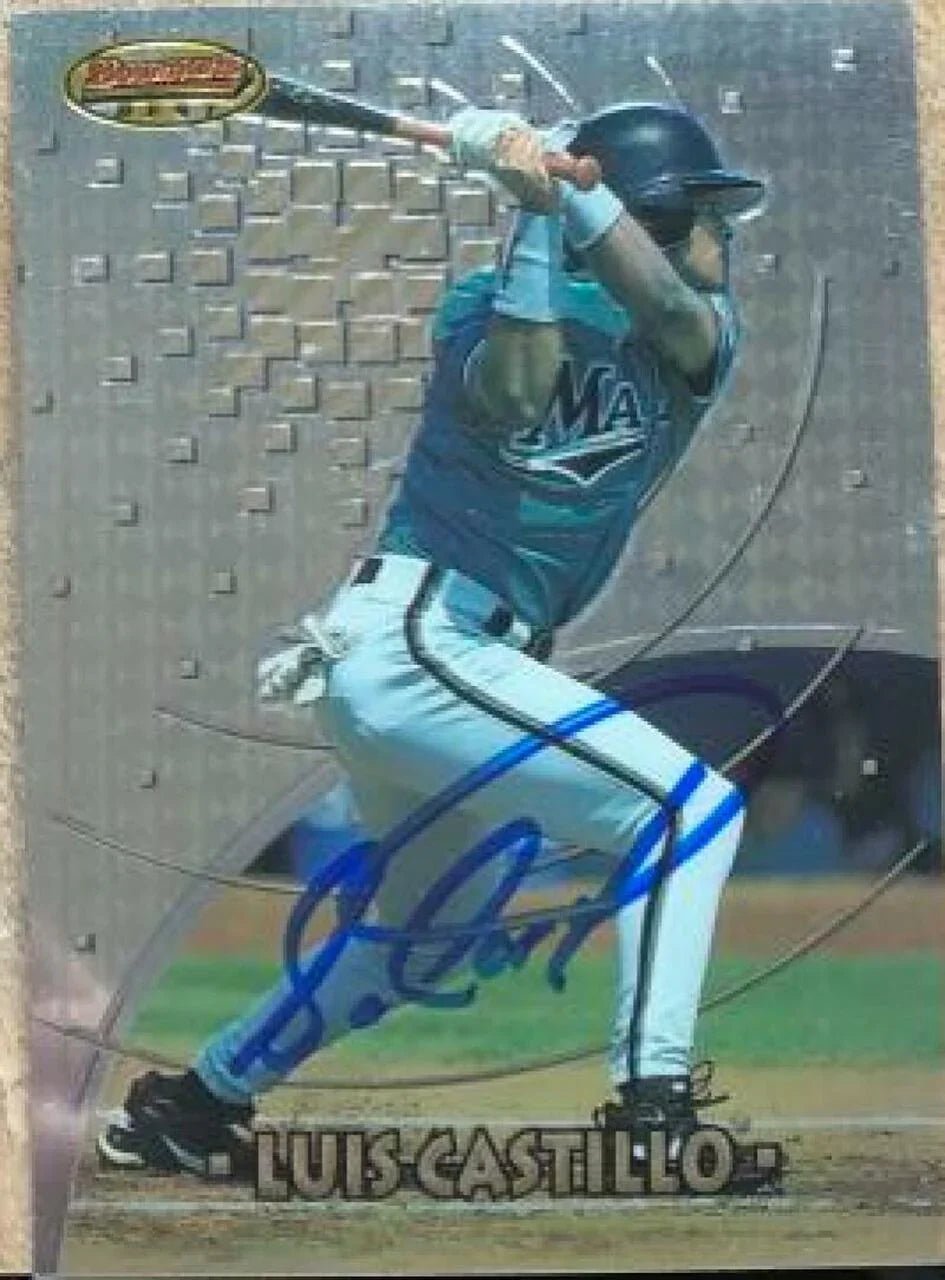 Luis Castillo Signed 1997 Bowman's Best Baseball Card - Florida Marlins
