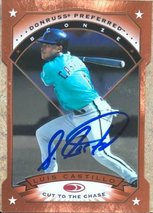 Luis Castillo Signed 1997 Donruss Preferred Cut to the Chase Baseball Card - Florida Marlins - PastPros