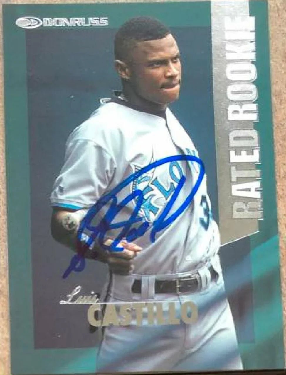 Luis Castillo Signed 1997 Donruss Rated Rookies Baseball Card - Florida Marlins