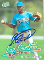 Luis Castillo Signed 1997 Fleer Ultra Gold Medallion Baseball Card - Florida Marlins - PastPros