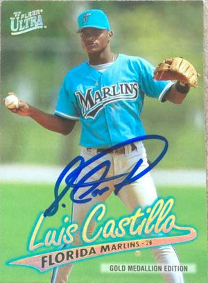 Luis Castillo Signed 1997 Fleer Ultra Gold Medallion Baseball Card - Florida Marlins - PastPros