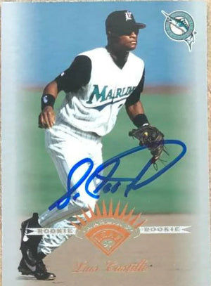 Luis Castillo Signed 1997 Leaf Baseball Card - Florida Marlins
