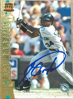 Luis Castillo Signed 1997 Pacific Crown Collection Baseball Card - Florida Marlins