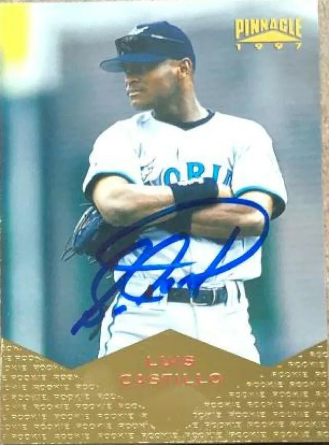 Luis Castillo Signed 1997 Pinnacle Baseball Card - Florida Marlins