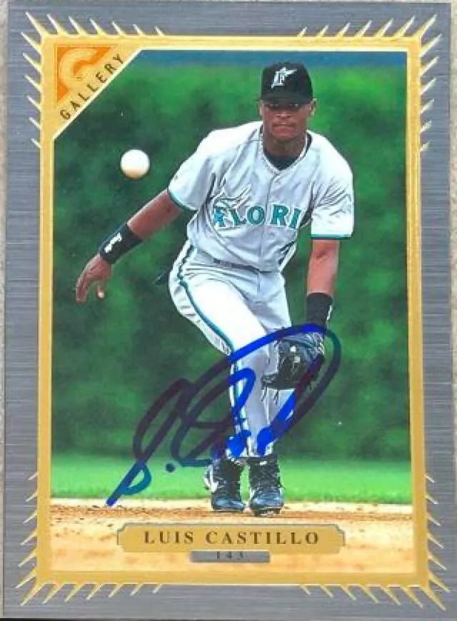 Luis Castillo Signed 1997 Topps Gallery Baseball Card - Florida Marlins