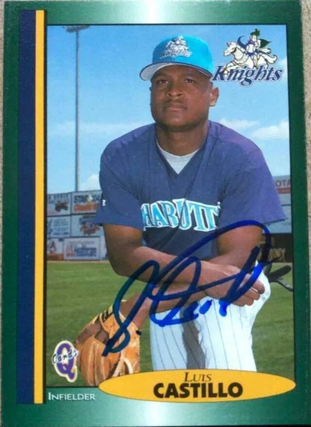 Luis Castillo Signed 1998 Blueline Q-Cards Baseball Card - Charlotte Knights