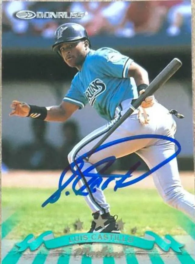 Luis Castillo Signed 1998 Donruss Baseball Card - Florida Marlins